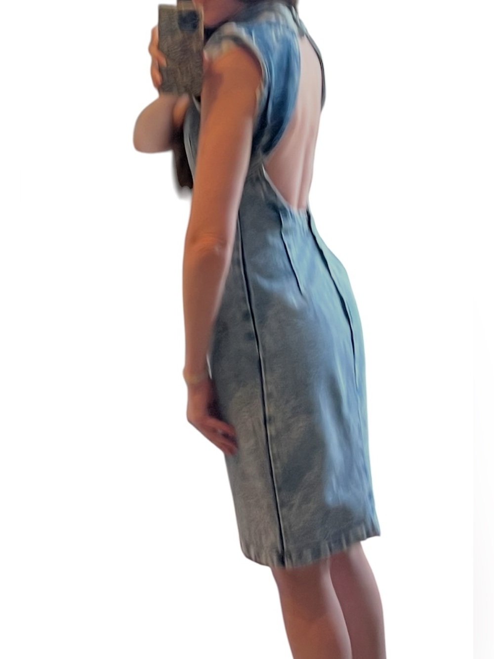 VINTAGE Paris Blues Acid Wash Denim Dress - Picture 2 of 5